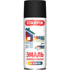 Эмаль-спрей STARFIX, 520мл, черный матовый, 9011